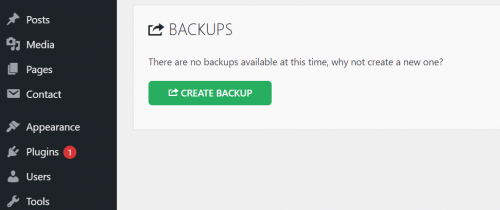 creating the backup