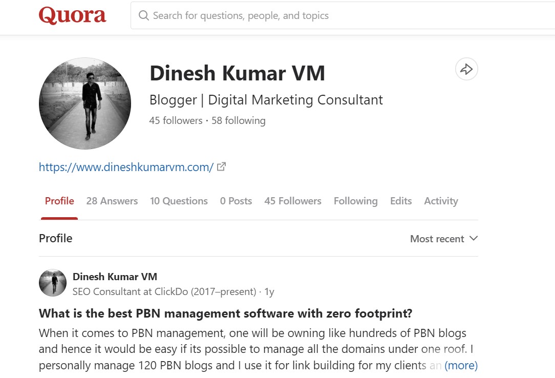 get free backlink from quora